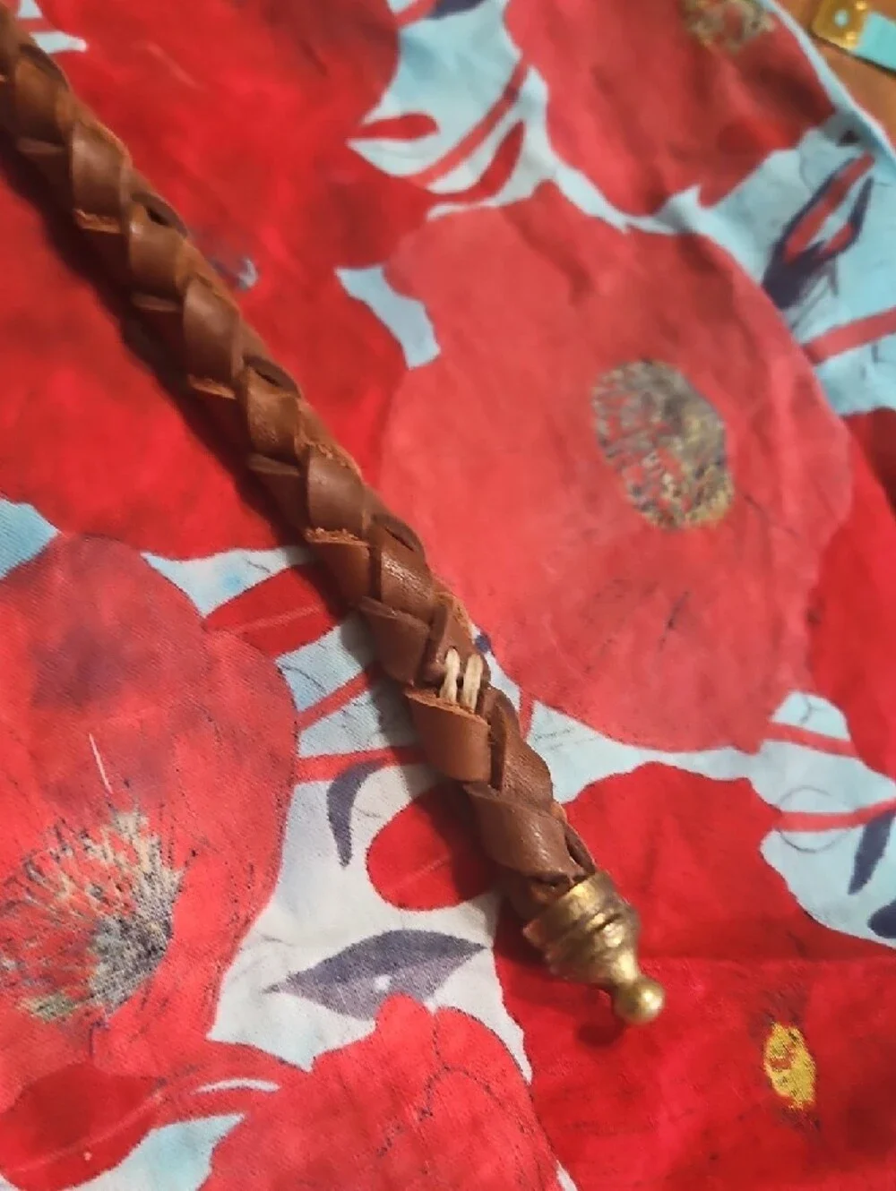 Hand Crafted Genuine Leather Braided Brown Keychain Clip Vintage Cap NEW
